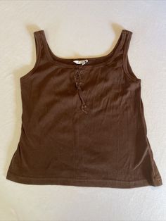 A solid item.  Best offers considered.  Free shipping Free returns Y2k Crop Top Vest, Brown Y2k Tops For Summer, Brown Y2k Style Summer Tops, Y2k Cotton Vest Top, Brown Cotton Tank Top For Summer, Brown Cotton Summer Tank Top, Y2k Style Cotton Tank Vest, Cotton Vest Crop Top, Summer Brown Cotton Tank Top