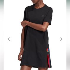 Brand New With Tags. Regular Fit Tee Dress Color: Black Size: Small Split High-Low Hemline Sporty Adidas Cotton Dress, Adidas Cotton Summer Dress, Adidas Cotton Dress For Summer, Summer Cotton Adidas Dress, Summer Cotton Dress By Adidas, Adidas Short Sleeve Spring Dresses, Adidas Short Sleeve Dresses, Casual Short Sleeve Adidas Dresses, Casual Adidas Dress With Short Sleeves