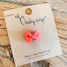 Tiny Wisp Clip Tuxedo Grosgrain Bow - Neon Orange - Baby Wisp Styled Hair, Tiny Bow, Tuxedo Style, Peach Fuzz, Blooming Rose, Baby Bows, Neon Orange, Baby Headbands, Fine Hair