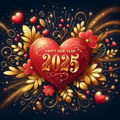 "Make your New Year's celebration unforgettable!" Celebrate the arrival of 2025 with this beautiful digital illustration featuring a striking red and gold heart adorned with the message "Happy New Year 2025." This vibrant and elegant design is a perfect addition to your holiday decor, bringing warmth and joy to your celebration. Ideal for friends, family, or yourself, it's perfect for anyone who loves festive decorations or wants to share New Year cheer with loved ones. This charming piece is gr Happy New Year 2025, Happy New Year Banner, Wall Art Red, Party Clipart, New Year Decor, New Year Celebration, Canvas Paper, Nouvel An, Etsy Crafts