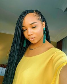 Box Braids Mohawk, Braided Mohawk Black Hair, Black Braided Hairstyles Updos, Half Cornrows Half Box Braids, Beautiful Braided Hairstyles, Braided Mohawk, New Braided Hairstyles, Cute Hairstyles Updos