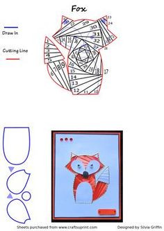 the instructions for how to make an origami fox and wine glass craft kit