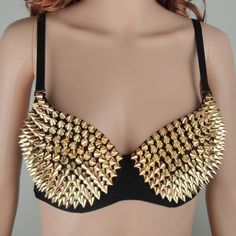 Olivia Mark - Singer Stage Performance Bodice: Embellished Bustier with Pearls and Rivets Studded Bra, Singer Stage, Dance Bras, Womens Cosplay, Corset Bra, Gothic Corset, Overbust Corset, Vintage Crop Tops, Stage Performance