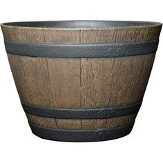 an old wooden barrel is shown on a white background with clippings to the bottom