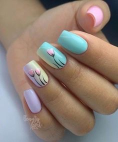 Spring Flower Nails 2023, Spring Floral Nails, Summer Nails 2023, Butterfly Nail Designs, Spring Acrylic Nails, Fancy Nails Designs, Pretty Nail Art Designs, Nails 2023, Spring Nail Art