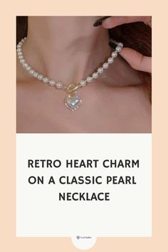 Embrace the beauty of the past with our Retro Heart Charm Pearl Necklace. Ideal for adding a vintage vibe to your accessory game. 🌼 This necklace combines the timeless elegance of pearls with a charming heart pendant. Shop this unique piece at OutfitGalore.com! 💍 Elegant Heart-shaped Jewelry For Jewelry Making, Elegant Heart Beads Jewelry For Mother's Day, Elegant Heart Beads Jewelry As A Gift For Her, Vintage White Necklace For Valentine's Day, Valentine's Day Pearl Clavicle Chain Necklace, Elegant Heart Necklace For Jewelry Making, Pearl Necklaces For Wedding And Valentine's Day, Pearl Pendant Jewelry For Wedding, Charming Pendant Necklace For Wedding