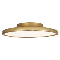 a large brass ceiling light with white glass