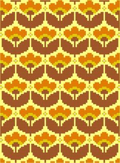 an orange and brown pattern on a yellow background