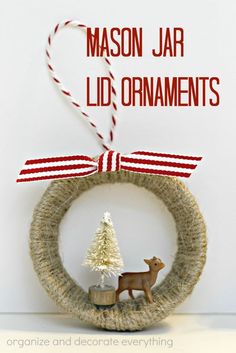 an ornament with a deer and tree on it