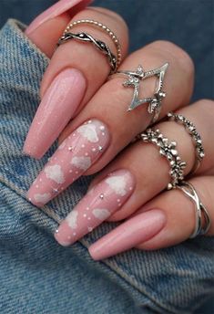 Classy Nail Designs, Shaped Nails, Colorful Nails, Her Nails, Ballerina Nails, Pink Acrylic Nails, Nails Coffin