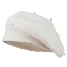 Women's Fake Pearl Accents BeretMade of 50% acrylic and 50% wool.ONE SIZE fits most ladies, fitting up to XL.Adult/Female.Crown measures 5 inches deep and 10 1/2 inches wide.Hand wash only.Imported. Trendy beret for fashion lovers.Crown is accented with faux pearls of various sizes.Beret features a small brim for a comfortable fit.This faux pearl beret is great for all winter and fall events like walks in the park, church, and casual outings, vacations, and picnics.Fall and Winter.11(W) X 11(L) White Beret, White Crown, Hat Beret, Crown Hat, Brimmed Hat, Beret Hat, White Hat, Head Accessories, Cute Hats