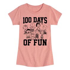 Peanuts - 100 Days Of Fun - Toddler & Youth Girls Short Sleeve Graphic T-Shirt Desert Pink, Baby Fits, Top Graphic Tees, Disney Girls, Toddler Girl Outfits, 100 Days, Short Girls, Tee Shop, Girls Shopping