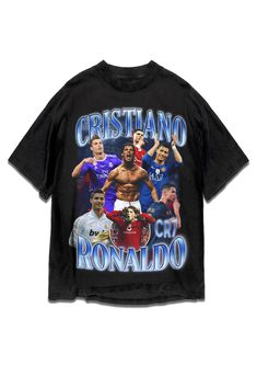 Cristiano Ronaldo dos Santos Aveiro is a professional footballer from Portugal who plays for the Saudi Arabian club Al-Nassr FC as a striker and is also the captain of the Portuguese national team. Vintage Band T Shirts, Nike Art, Cr7 Ronaldo, Media Sosial, Rap Tee, Streetwear Tshirt, Vintage Band, Tshirt Design, Design Fashion