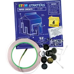 Purchase the Teacher Created Resources STEM Starters, Paper Circuits at Michaels. com. This Paper Circuits activity kit challenges students to create a working circuit. This Paper Circuits activity kit challenges students to create a working circuit. The essential pieces—copper tape, coin batteries, and LED lights—are provided; it's up to the young scientists to determine what type of structure to build and how they can bring it to life with lights. Details: 24 pieces Includes enough materials t Circuits Science, Stem Learning Activities, Paper Circuits, Stem Curriculum, Copper Tape, Engineering Design Process, Stem Challenge, Stem Kits, Teacher Created Resources