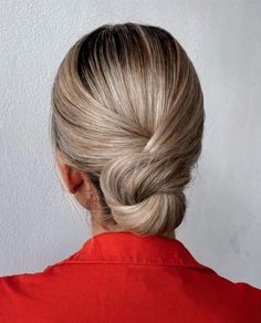 Feminine Polished Low Knot Updo Bridesmaid Hair Makeup, Wedding Hair Inspiration, Low Bun, Bridal Hair And Makeup, Wedding Hair And Makeup, Elegant Hairstyles