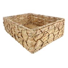 a large woven basket is shown on a white background