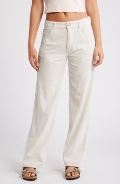 Focus on clean-cut style in these cozy corduroy pants fixed with a sleek metal button and sophisticated straight legs. Zip fly with button closure Front scoop pockets and coin pocket 100% cotton Machine wash, line dry Imported Pants Nordstrom, Hair Care Gifts, Nike Shoes For Sale, Leopard Print Shoes, Holiday Pajamas, Hair Sale, Clean Cut, Free Fabric, Fashion Help