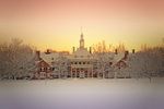 an image of a church in the snow with words above it that read,'hos home / efss esso & impposieve