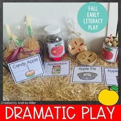 an image of dramatic play with apples and pies