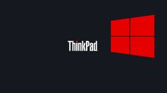 the thinkpad logo is shown in red on a black background with white text that reads thinkpad