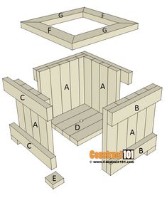 the plans for an outdoor bench and table