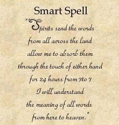 Smart Spell, Witchcraft Spells For Beginners, Charmed Book Of Shadows, Good Luck Spells, Spells For Beginners, Real Witches, Easy Spells, Luck Spells, Magic Spell Book