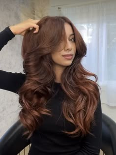 Dark Auburn Hair Olive Skin, Reddish Brown Hair On Indian Skin, Dark Red Hair Color On Tan Skin, Latina Auburn Hair, Plum Hair On Tan Skin, Deep Autumn Hair Color Ideas, Cowboy Hair, Plum Hair, Princess Hair