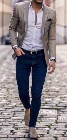 Blazer Outfits Men, Mens Business Casual Outfits, Blazer Outfits Casual, Mens Fashion Blazer, Mens Fashion Edgy, Mens Fashion Smart, Traje Casual, Fashion Suits For Men, Mode Casual