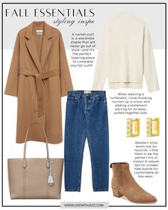 Booties Outfit Fall, Fall Clothing Essentials, Coat Outfit Casual, Mode Ab 50, Camel Coat Outfit, How To Have Style, Smart Casual Women, Coat Women Fashion, Coat Outfit