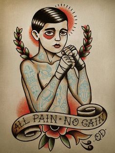 a drawing of a person with tattoos on their arms