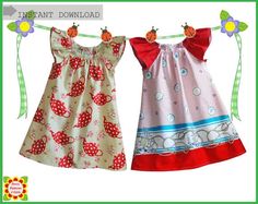 Peasant dress pattern for girls, toddler. Sewing PDF pattern for children. Includes free mother-daughter apron pattern. Sizes: 12 months to 12 years. Peasant dress pattern features: neck casing and cute flutter sleeves. Skill Level: beginner. Sewing PDF Project includes: - Sizing Chart  - Finished Dress Length  - Sewing Terms - Fabric amount and other supplies required - Pattern layouts for directional and non-directional prints - Instructions to assemble the pattern. - Step-by-step sewing tutor Peasant Dress Pattern, Mother Daughter Apron, Peasant Dress Patterns, Girls Peasant Dress, Toddler Dress Patterns, Kids Clothes Patterns, Apron Pattern, Sewing Kids Clothes, Girl Dress Pattern