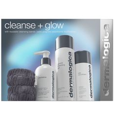 Give, get, radiate – with our signature kit for clean, glowing skin. Give yourself the Dermalogica Double Cleanse and get radiant skin with full sizes of PreCleanse, Special Cleansing Gel, and brightening Daily Microfoliant – plus reusable cleansing wristbands to elevate your experience. gift set includes: precleanse 150 mL special cleansing gel 250 mL daily microfoliant 74 g dermalogica reusable cleansing bands Clean Glowing Skin, Dermalogica Precleanse, Dermalogica Special Cleansing Gel, Daily Microfoliant, Dermalogica Daily Microfoliant, Double Cleanse, Deep Cleansing Oil, Glow Kit, Gel Cleanser