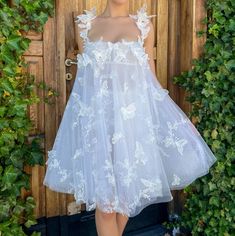 White 3D Butterfly Meadow Mini Dress Lovely Cute A-Line Tulle Party Dr – Koutun Dress Tulle Party Dress, White Dress Party, 3d Butterflies, New Dress, Party Dress, White Dress, Mini Dress, White, Dresses