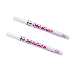 two white markers with the words decocolor on them