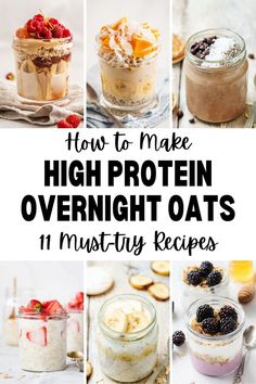 11 High Protein Overnight Oats Recipes (+More Flavors) Overnight Oats Protein Powder, Overnight Oats Recipe Easy