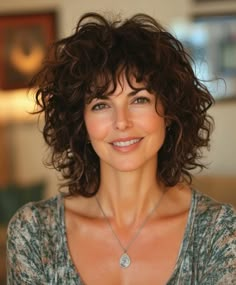 51 Top Curly Hairstyles For Women Over 60: Stylish And Easy To Maintain Beautiful Curls, Curly Hair Cuts, Short Curly, Short Curly Hair, Grey Hair, Silver Hair, Sleek, Bangs, Womens Hairstyles