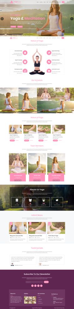 the website design for yoga studio