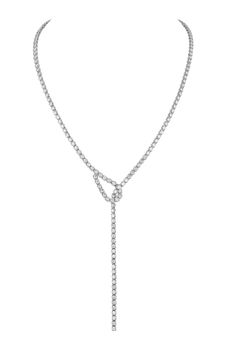 Behold the exquisite sophistication of A. Link's 9.40CTW 16 inch Diamond Lariat Necklace! Designed with 161 captivating GH/SI diamonds crafted in 18K white gold, this luxurious piece is a seamless balance of luxury and ease. Let the timeless magnificence of this breathtaking accessory illuminate your look at special events or casual days alike. To enjoy the ultimate diamond fashion experience, visit International Diamond Center and explore the full A. Link selection! Luxury Sterling Silver Lariat Necklace, White Gold Lariat Diamond Necklace, Luxury White Gold Lariat Diamond Necklace, White Gold Diamond Cut Lariat Necklace, White Gold Lariat Necklace With Diamond Cut, Luxury Chain Lariat Necklace For Formal Occasions, Silver Lariat Diamond Necklace, Luxury Silver Lariat Necklace, Silver Diamond Lariat Necklace With Adjustable Chain