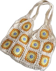 Casual White Square Crochet Bag, Casual Beige Square Hobo Bag, Casual Beige Cotton Shoulder Bag, Cream Cotton Shoulder Bag For Summer, White Rectangular Hobo Bag For Summer, Summer Style Cream Cotton Bag, Cream Cotton Summer Bags, Summer Cotton Cream Bags, Cream Cotton Bag For Vacation