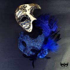 Ignite the spark of romance and mystery as you and your partner adorn these stunning blue masks, crafted to elevate your masquerade experience to new heights of sophistication. These masks are perfect for masquerade parties, balls, and other special events!


Age Group/Gender - Adult/Unisex

Size/Type - One size fits all adults

Mask Color - Blue

Mask Material - Polyresin/Lace

Accent Material - Paint

Special Features - Feathers

Personalization - Not available Masquerade Ball Masks Teal, Mascarade Mask Navy, Blue Veil Mask, Blue Masquerade Mask, Ball Event, Couples Masquerade Masks, Mens Masquerade Mask, Feather Centerpieces, Metal Mask