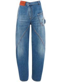 blue cotton whiskering effect twist detailing mid-rise wide leg When buying this unisex item, keep in mind that it is graded in standard men's sizing. Denim Day, Denim Diy, J W Anderson, Jw Anderson, Recycled Denim, Dolce E Gabbana, Jeans Boyfriend, Wide Leg Denim, Keep In Mind