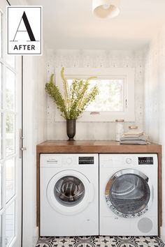 a washer and dryer sitting next to each other