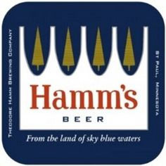 the logo for hamm's beer, from the land of sky blue waters