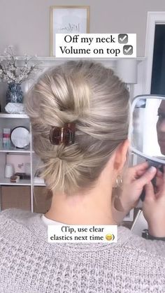 How To Pull Up Short Hair Bobs, Easy Pull Back Hairstyles For Short Hair, How To Pull Short Hair Up, How To Pull Up Short Hair, Hair Claw Clip Hairstyles Short Hair, Claw Hairstyles, Updos Casual, Sporty Ponytail