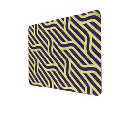 a purple and green abstract pattern on a white background canvas print wall art, featuring wavy lines