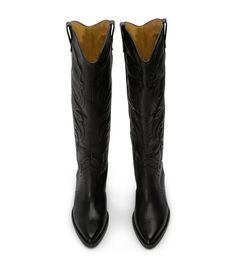 Discover our Petra knee-high boots, a chic blend of classic cowboy design and modern flair. With intricate stitching, a mid-height heel, and versatile style, these boots effortlessly elevate your look. -Material: Leather -Sole: Man-Made -Fit: True to Size -Toe-shape: Almond -Features: Stitch Detailing -Heel: 7cm Leg Height x Calf Circumference x Opening Circumference 5 - 347mm x 368mm x 396mm 5.5 - 351.5mm x 373.5mm x 402mm 6 - 356mm x 379mm x 408mm 6.5 - 360.5mm x 384.5mm x 414mm 7 - 365mm x 39 Thigh High Boots Flat, Cowboy Design, Classic Cowboy, Embellished Heels, Bridal Heels, Metallic Shoes, Tony Bianco, Bow Heels, Slingback Shoes