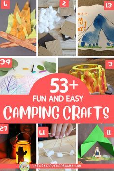 Campfire School Theme, Great Outdoors Theme Preschool, Kids Camping Crafts Ideas, Crafts About Camping, Camping Theme Class Party, Daycare Camping Theme Activities, Camp Out Day At School, Camp Theme Crafts For Kids, Easy Camping Crafts For Kids