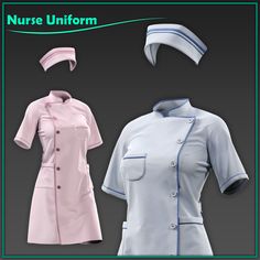 female nurse uniform, Sahar khazeni on ArtStation at https://www.artstation.com/artwork/Gere54 Nursing Uniform Design, Nurse Uniform Design, Nurse Style Outfit, Nurses Dress Uniform Style, Nurse Outfit Ideas, Nurse Outfit, Hospitality Uniform