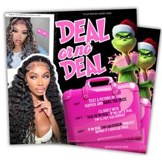 Deal Or No Deal Hair Flyer, Deal Or No Deal Flyer, Christmas Hair Flyer, Custom Styrofoam Cups, Deal Or No Deal, Hair Poster, Beauty Flyer, Hair Product Organization