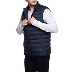 Perfect for an array of adventures, he'll love the versatility of this men's lihtweight puffer vest from Rokka&Rolla. Click on this MEN'S GUIDE to find the perfect fit and more! Perfect for an array of adventures, he'll love the versatility of this men's lihtweight puffer vest from Rokka&Rolla. Click on this MEN'S GUIDE to find the perfect fit and more! FEATURES Water-resistant and lightweightStand-up collar with chin guard for wind protectionElastic waist hem for comfort and mobilitySleeveless Mens Puffer Vest, Puffer Vest, Outerwear Coats, This Man, Stand Collar, Winter Fashion, Puffer, Coats Jackets, Perfect Fit